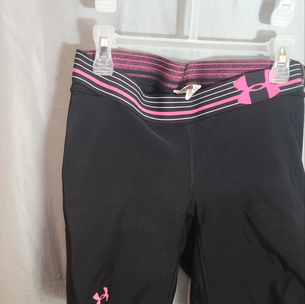 Black with pink under Armour shorts